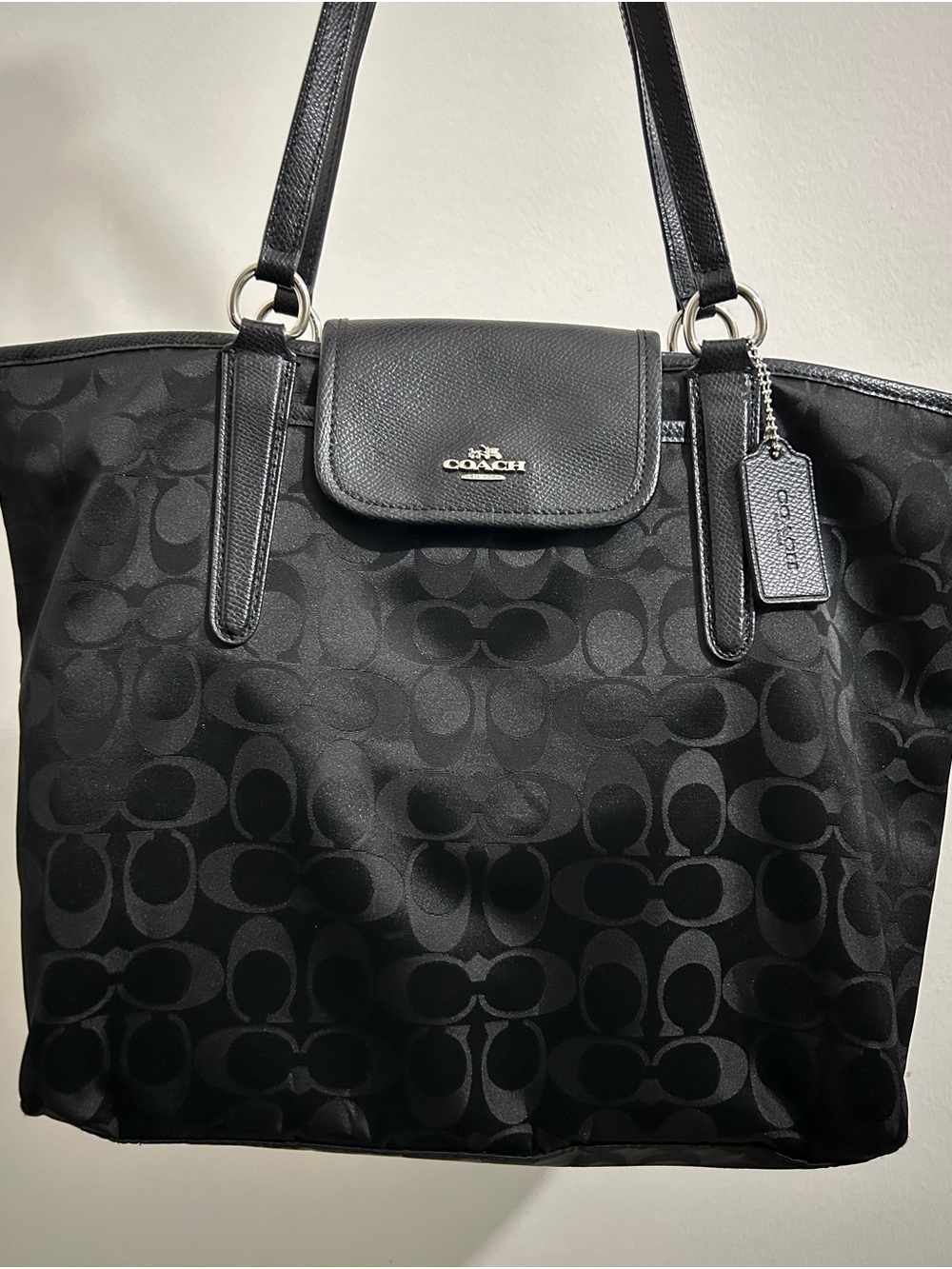 Coach Ward Nylon Tote Bag Black